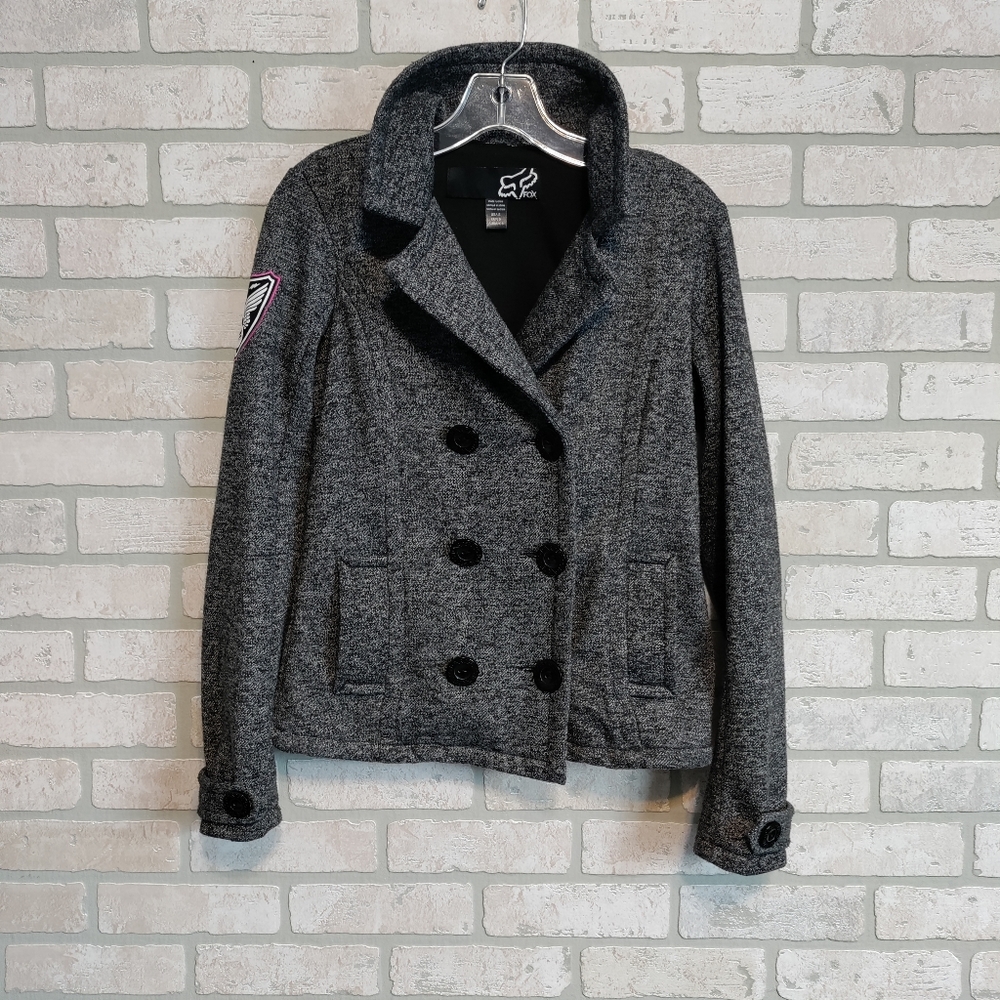 FOX RIDERS Button Up Shacket Gray/Black Teen/Juniors Size S